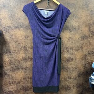 Motherhood Maternity Purple Black‎ Pattern Dress in Medium.